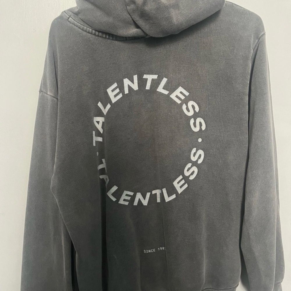TALENTLESS Charcoal Hoodie with Logo